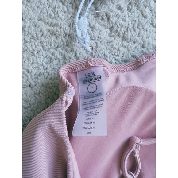 NWT Good American Ribbed Bikini Top Desert Rose Pink Mauve 3XL Plus Size Swim - Picture 5 of 8